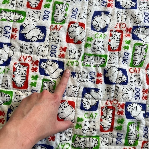 VINTAGE Handmade Sesame Street Patchwork Baby Blanket Quilt - Picture 8 of 8